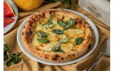 Pizza with melon