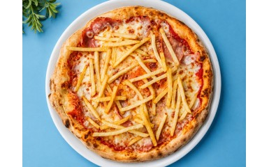 Пицца с ветчиной и картофелем фри